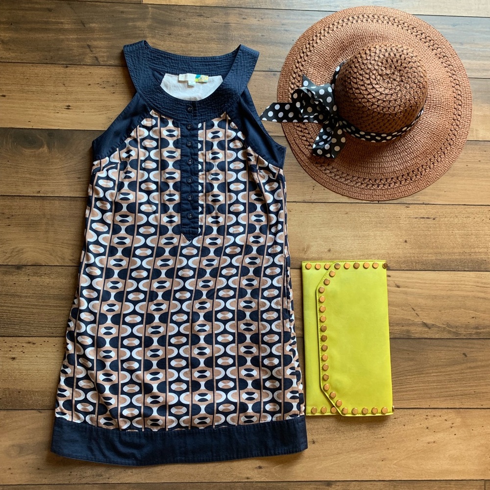 3/$25 Sleeveless F21  Blue/Tan summer dress sizeS